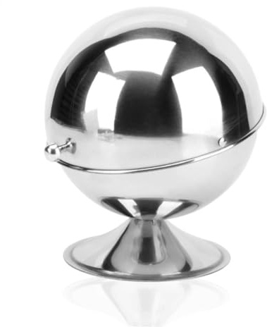 LABRIMP Sucrier Inox Sphérique Créatif Avec Couvercle Rabattable Pour Cuisine Maison Buffet Bol à Sucre Multifonction Acier Alimentaire Récipient Épices Et Bonbons Design Moderne
