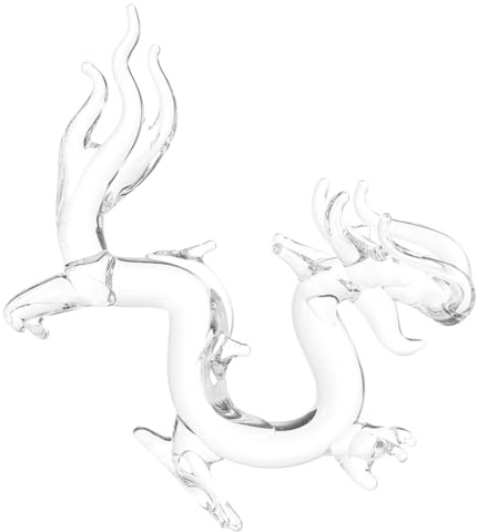 HAMPPLIES Estatua Dragón De Cristal Mediana para Escritorio Escultura Zodiacal Resistente y Ligera Figura Decorativa De Dragón Animal para Hogar y Oficina
