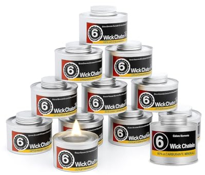 Chafing Fuel Cans, 6 Hour Burn Time, Non-Flammable Liquid Wick, Set of 12, Cool-Touch Design for Catering Equipment