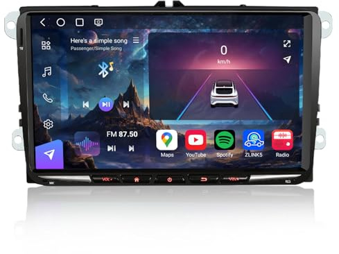 Erisin 128GB Android 16 Autoradio Bluetooth für VW Touran T5 Polo 6R Passat | 9 Qualcomm 8-Kern 8GB+128GB CarPlay Android Auto Autoradio für VW Caddy Tiguan Touran Skoda Unterstützt WiFi 4G DSP CANbus