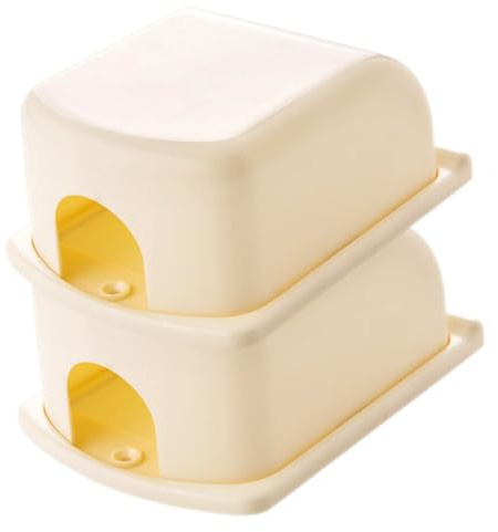 HAMPPLIES 2 Stück Steckdosenschutzabdeckung aus Abs in Beige Kindersicher und Bruchsicher für Balkone und Badezimmer zum Schutz vor Versehentlichem Öffnen