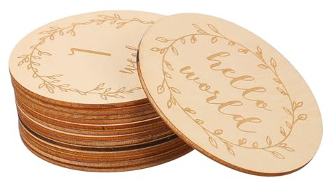HOLIDYOYO 14Pcs Milestone Photo Props Wood Discs Milestone Cards Newborn Party Decoration