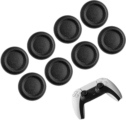 Lot de 8 Capuchons de Joystick Manette Compatible avec PS5/PS4, Capuchons en Silicone pour Manette de Jeu, Antidérapants, Résistants à l'usure, Antidérapants, Texture Laser (Noir)