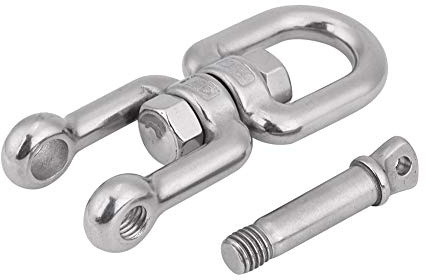 ERYUE Manille Pivotante à Anneau Pivotant en Acier Inoxydable 304, Dispositif de Manille Roulante à Pression, Toute Nouvelle Manille Pivotante de Rechange, qualité Supérieure, (12mm)