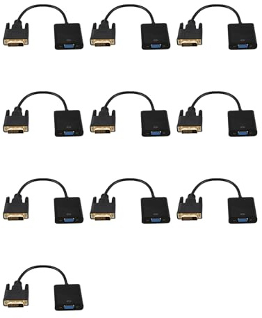 Aboiled 10X DVI to VGA Adapter Cable 1080P DVI-D to VGA Cable 24+1 25 Pin DVI Male to 15 Pin VGA Female Video Converter