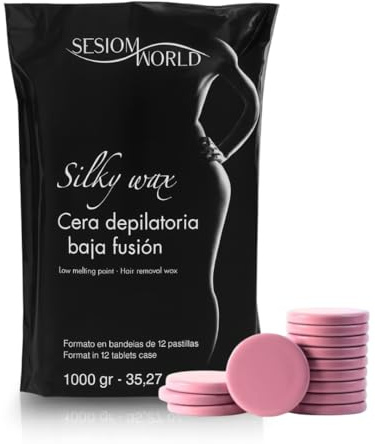 Cera depilatoria de baja fusión con cera de abeja DERMO ROSA 12 pastillas 1 kilo sesioMWorld®
