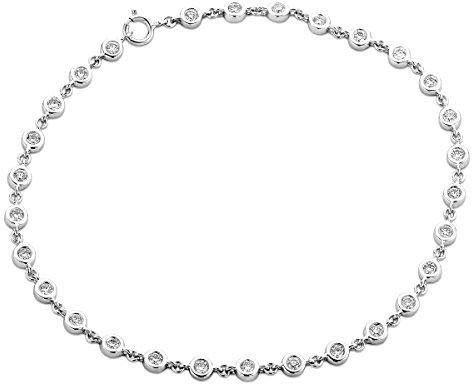 Miore Schmuck Damen 0.78 Ct Diamant Armband mit 29 Diamanten Brillanten Armkette aus Weißgold 9 Karat / 375 Gold