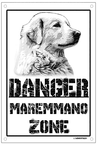 Danger MAREMMANO zone Targa cartello metallo attenti al cane metal sign (15X20)