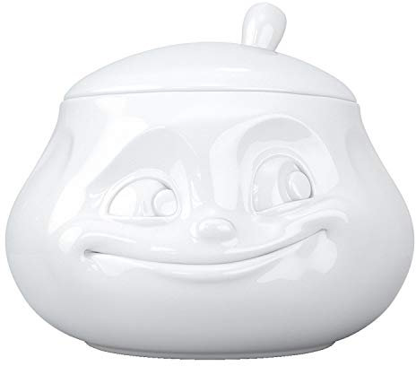 FIFTYEIGHT PRODUCTS / Tassen / Zuckerdose „Süß (Porzellan, 11.2 x 11.3 x 11.2 cm, weiß, Made in Germany)