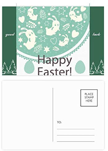 Postkarten-Set mit Grußkarten, Motiv Hase zum Ostern, Grün, 20 Stück