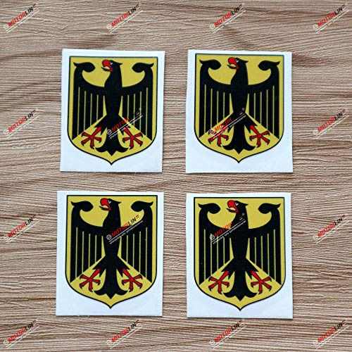 4er-Set Glänzend, 5,1 cm Bundesadler (Wappen Deutschlands) Decal-Aufkleber, Auto-Vinyl, Deutschland