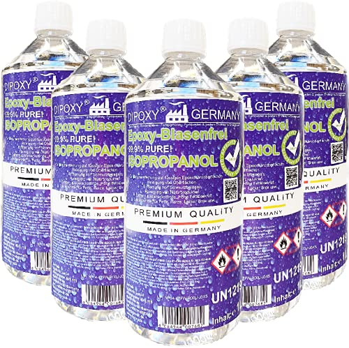 5x1L Isopropanol 99,9% IPA Lösungsmittel Isopropylalkohol 2-Propanol Reiniger Iso Reinigungsalkohol für Epoxidharz River Table