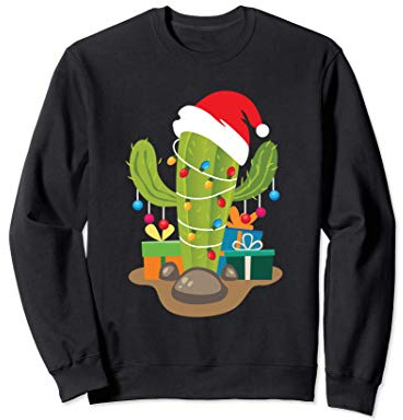 Cactus Árbol de Navidad Luces de Navidad Navidad Santa Mexic Sudadera