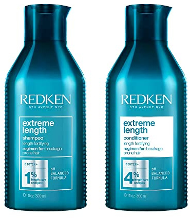 Redken, Routine Longueur pour Cheveux Fragilisés en Quête de Longueur, Renforce les Longueurs et Réduit les Fourches, Huile de Ricin, Extreme Length