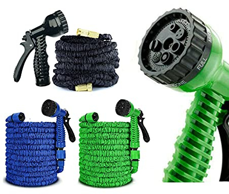 200FT Expanding Garden Water Hose Pipe with 7 Function Spray Gun, 3 Times Expandable Flexible Magic Pipe Car Washing Gardening Hose Anti-Leakage No-Kink Lightweight Easy Storage, Black