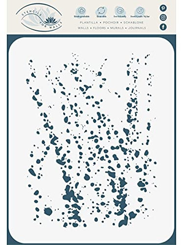 Blutspritzer Schablone, 16,5 x 21,5 cm (M) - Spritzer Splash Streaks Liquid Paint Ink Spot Blot Schablonen für Malvorlage