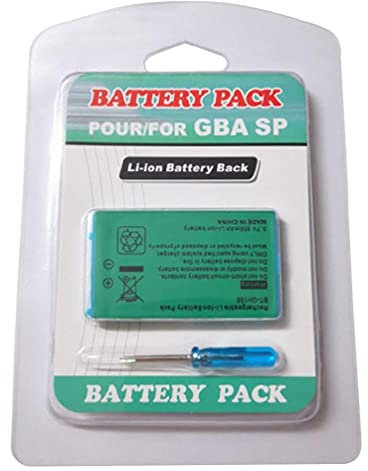 Tool Kit Compatible with Gameboy Advance GBA SP Rechargeable Li-ion Battery 3.7V 850mAh Large Capacity Rechargeable Battery Pack 3.7V 850mAh Li-ion Battery Replacement Lithium-ion Battery Battery