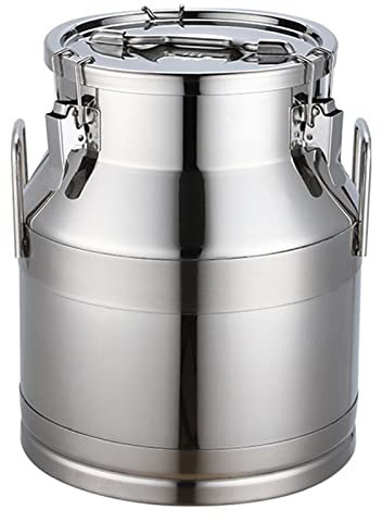 Adima 304 Edelstahl Milchdosen Weinkübel Eimer Milchkanne Ölfass Teedose Mit Silikonversiegeltem Deckel Milchtransporteimer Für Flüssigkeit Und Feste Lagerung,30L