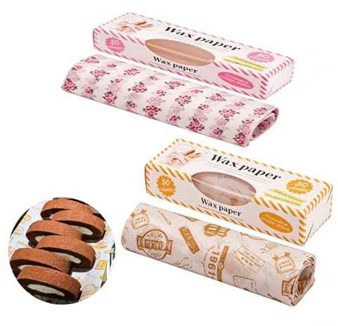 100 ark vaxat papper bakmat, livsmedelsförpackningar, vatten- och oljebeständig, för bröd, smörgås, ost, hamburgare, bakverk