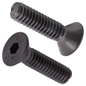 M6-1,0 x 12 mm (30 Stück) Senkkopfschrauben Bolzen, schwarzes Oxid-Finish, 10,9 Stahllegierung, Vollgewinde, Grobgewinde, DIN 7991
