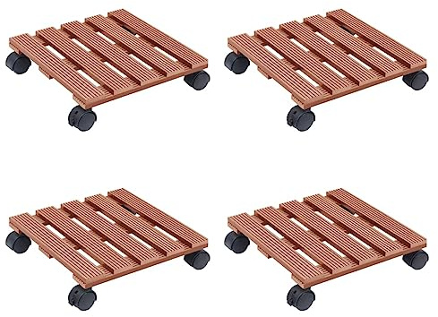vidaXL Pflanzenroller 4 STK. Braun 30x30x7,5 cm WPC
