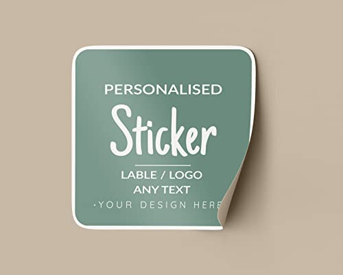 Square Stickers Labels Custom Printed Personalised Business Label Matte Finish Customised Photo Logo Colour Text or Image 45mm (56)