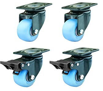 Aiyomi Schwerlast-Rollen Möbel-Rollen 1,5 Zoll (40mm) 2 Zoll (50mm) Doppeltes Lager Industriell Universal Schwenkbar Lenkrollen Mit Bremsen Tragfähigkeit 300-360KG (4 STÜCK)