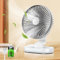 Urmaxs Desk Fan, Quiet 5000mAh Battery Rechargable Desktop Fan, 9 Inch Portable Fan with 4 Speed Strong Airflow, 150° Rotation Air Circulator Small Table Fan for Home Office Bedroom (Silver(5000))