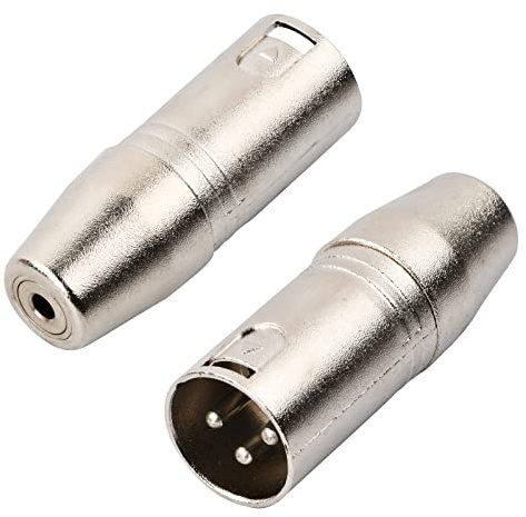 Naseom XLR till jack 3,5 mm och Chinch ljudomvandlare – 2 stycken 3-polig uttag till kontakt adapter för videokamera, inspelare, mixer