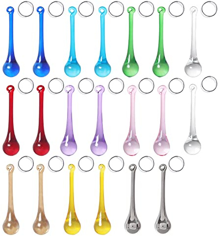 LONGWIN 20pcs 3inch Crystal Teardrop Pendant Chandelier Parts Wedding Decoration Christmas Tree Decorations (Multicolor)