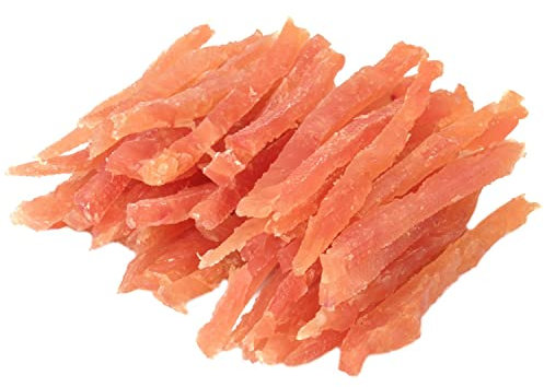 MERSJO Hundeleckerli - 88% Hoher Fleischanteil, Keine Zusatzstoffe, Getreide- und Zuckerfrei, Leckereien für Hunde zur täglichen Ergänzung, Natürliche Kauhilfe, Weiche Hühnerstreifen, 500g