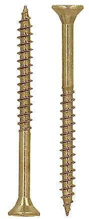 HELPMATE – Universalschrauben mit Senkkopf 4,0x50 mm – gelb passiviert – 400 Stück Holzschrauben mit T‑Antrieb und Teilgewinde – für Innenbereich und geschützten Außenbereich