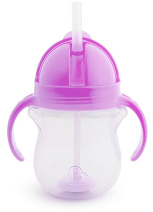 Munchkin Click Lock Tip & Sip Sugrörsburk, Barnsippy Koppar Med Sugrör, Bpa-Fri, Läckagefri Kopp, Diskmaskinssäker, Barnkopp Med Viktad Sugrör, Barnflaskor 7Oz/207Ml, Lila