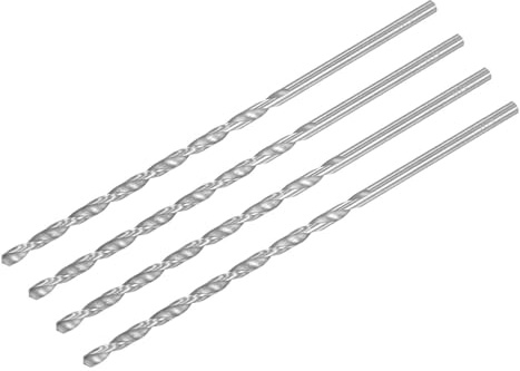 TA-VIGOR 4Pcs 4.5mm Extra Long Twist Drill Bits 160mm HSS Straight Shank | High Speed Steel Spiral Drill Bits for Wood, Metal, Aluminium and Plastic