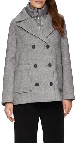s.Oliver 2155678 Caban con incrustación extraíble, Gris, 48 Mujeres