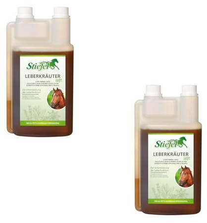 Stiefel Leberkräutersaft | Doppelpack | 2 x 1 l | Ergänzungsfuttermittel für Pferde | Naturbelassene Kräutermischung