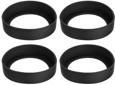 QUARKZMAN 4pcs Funda de Botella de Agua, Protector de Silicona Antideslizante para la Base de Botellas de Agua y Tazas, Color Negro (75mm)