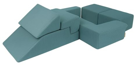 MEOWBABY Modulares Sofa für Kinder - Weiche Schaumstoffbausteine zum Spielen, Aesthetic, Türkis