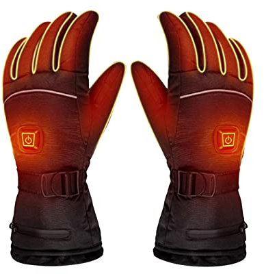 luoluoluo Heated Gloves for Men Women UK Clearance, Electric Ski Gloves with 3 Adjustable Heating Levels USB Rechargeable Heating Gloves Waterproof Hand Warmer Washable for Cycling Motorcycle Hiking