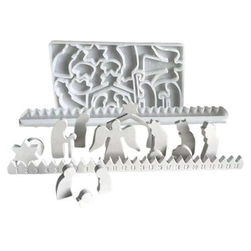 Daily Countdown Mold - Silicone Countdown Mold, Holiday Event Countdown Mold | Countdown to Christmas Mold Set, Silicone Molds Resin Casting, Epoxy Molds Ornament Mould, Silicone Molds for Calendar