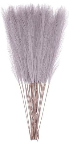 sourcing map Lot de 30 herbes de la pampa artificielles séchées - 53,3 cm - Décoration pour l'automne, la maison, le vase, la table, les décorations de mariage - Lilas