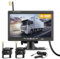 Hikity Kabellos Rückfahrkamera Set mit BSD Daueraufnahme 7Zoll Monitor Wireless Einparkhilfe Autokamera Set mit 2 IP68 wasserdichte Nachtsicht Drahtlose Rückfahrkamera für LKW/Van/Wohnmobil/Anhänger