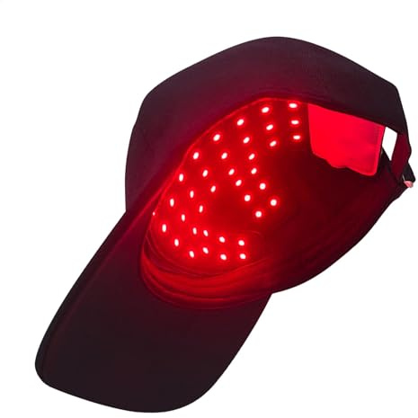 Gorra de luz roja, crecimiento del cabello LED, tapa de terapia de luz roja para el crecimiento del cabello, 450 nm, 660 nm, 850 nm, luz roja y azul, para hombres y mujeres para reducir la alopecia y