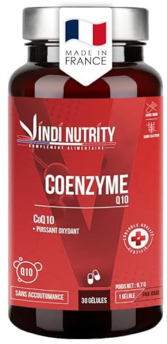 Coenzyme Q10, Puissant Antioxydant & Énergie Cellulaire, 30 Gélules, VINDI NUTRITY, Fabriqué en France