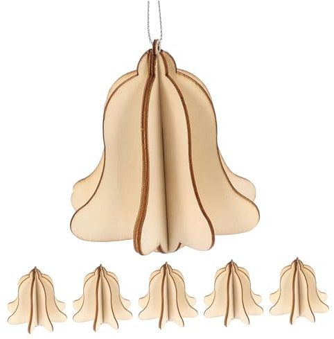 Housoutil 6stücke Holz Weihnachtsbaum Anhänger Hängen Weihnachten Ornament Diy Bastelset Handwerk