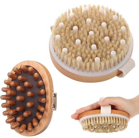 Mlysnd Brosse à Sec Corps Combination, Brosse Pour le Corps à Brossage à Sec