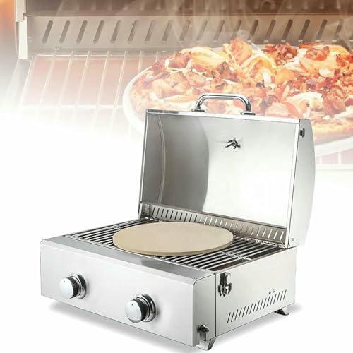 Commercial Gas Pizza Oven, 12 Counter Pizza Maker Machine, Multipurpose Stainless Steel Single Layer Outdoor Toaster Oven, Pizza And Pretzel Baking Equipment E