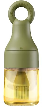 Yhsioaklo Botella Dispensadora De Aceite Con Brocha | Envase De Cocina Con Brocha De Silicona,Dispensador de Aceite Resistente al Calor y Antifugas para Camping, Cocina, Hornear, Barbacoa y Ensaladas