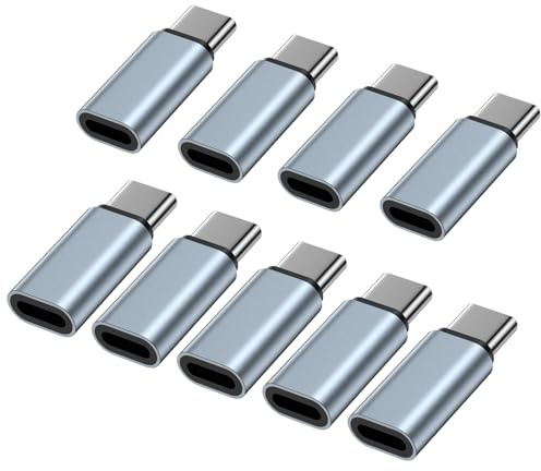 kigpozi 9 Stück Lightning auf USB C Adapter für iPhone, Schnelles Laden | Lightning auf Type C Adapter Datenübertragung,für iPhone 17/16/15 ProMax Samsung Galaxy S25S24S23S22 iPad,Nicht für Audio/OTG
