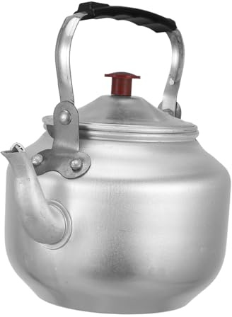 Mikikit Bollitore in Alluminio Da 1 Litro Con Manico Ergonomico e Colino, Teiera Cinese Piccola Resistente Per Piani Cottura a Induzione e a Gas, Bollitore Da Viaggio Pratico Per Tè Personale